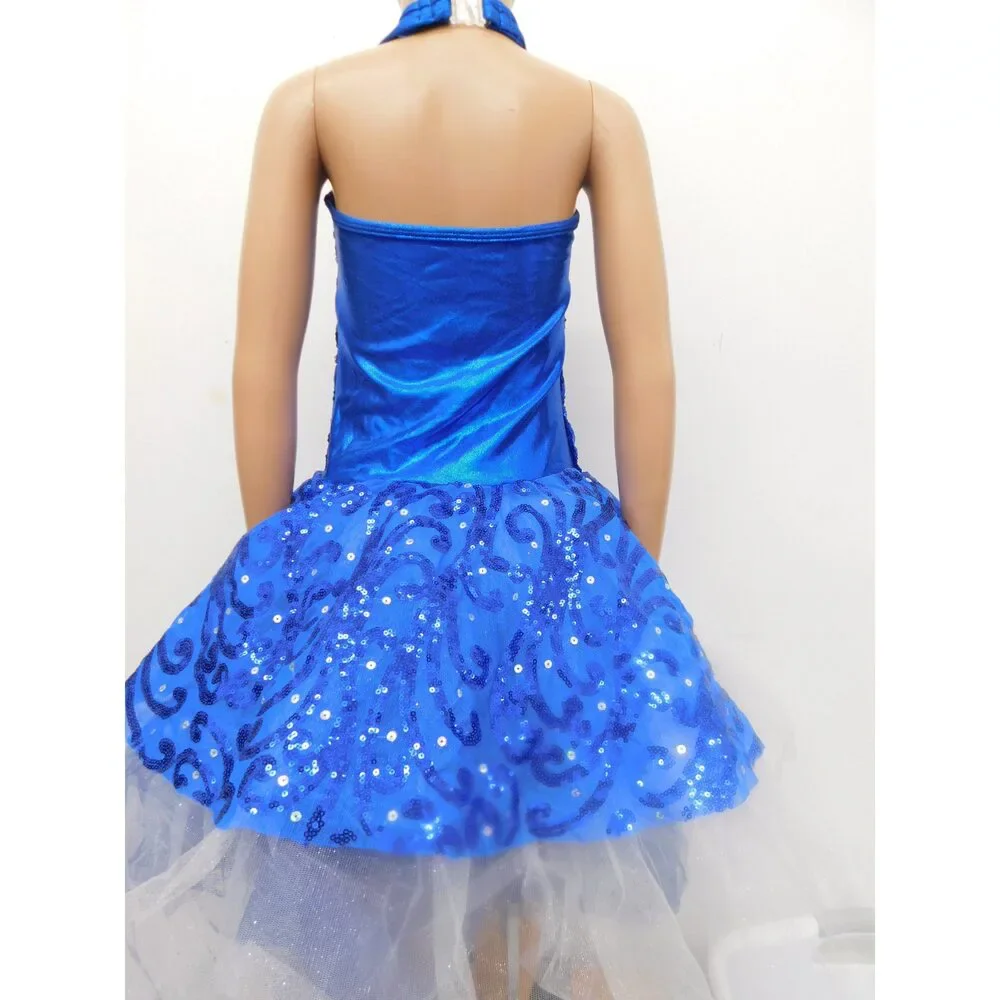 Pre-Owned Dance Costume Curtain Call E2196 Large Child Royal Blue Ballet